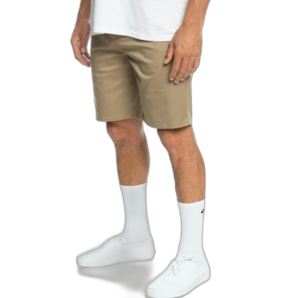 Quicksilver Tan Flat Front Chino 10" Inseam Shorts Size 38 - Picture 1 of 13